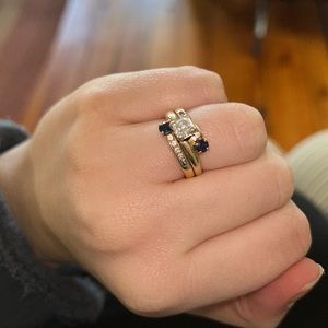 14K GOLD ENGAGEMENT RING BEAUTIFUL DIAMONDS REAL PERFECT CONDITION SIZE 7